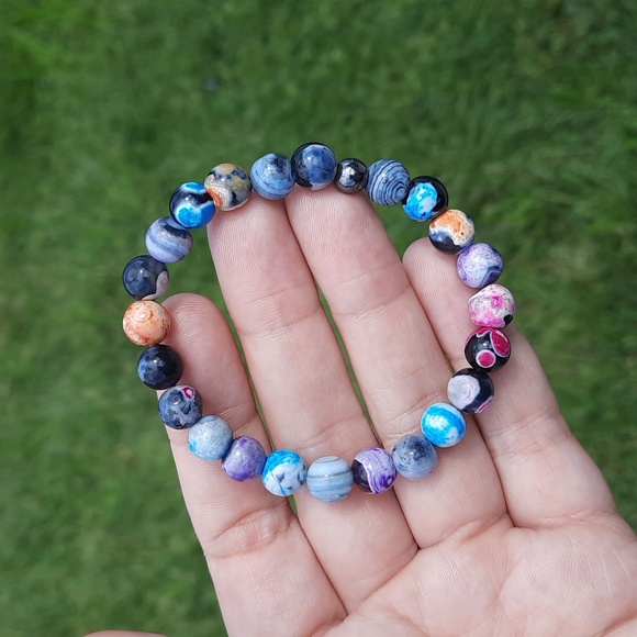 Jewelry - Multicolor fire agate 8mm bracelet